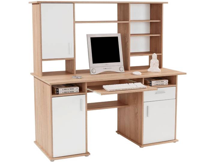 Schreibtisch mit Stauraum + Tastaturauszug B 160cm Thema2