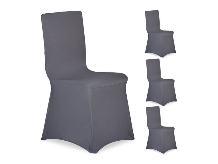 Stuhlhussen 4er-Set Anthrazit