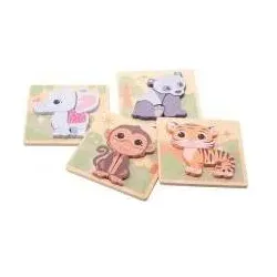 Jouéco The Wildies Family Holzpuzzle 4 sort