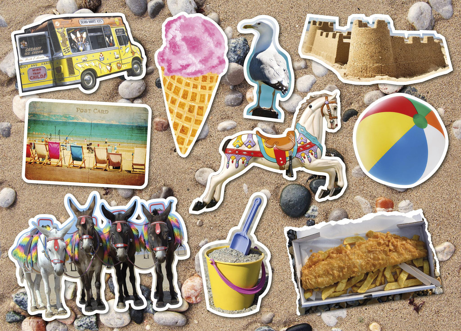Gibsons The Seaside Puzzel, 12 stukjes, geschikt voor kinderen vanaf 4 jaar