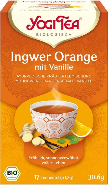 Yogi TEA Ingwer Orange mit Vanille Bio Filterbeut. 17x1,8 g Filterbeutel