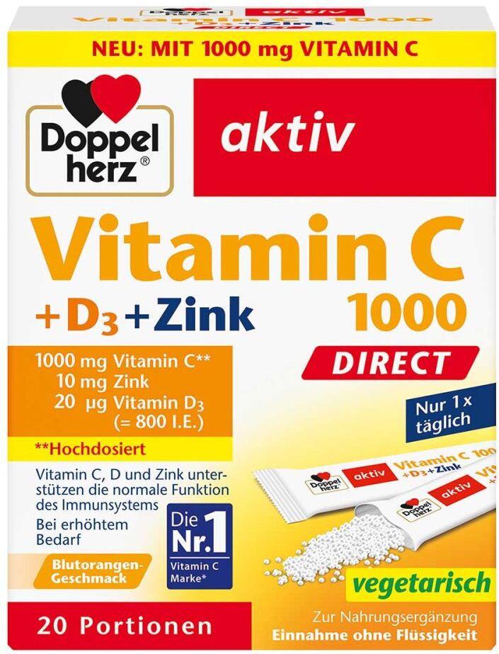 Doppelherz Vitamin C 1000 + D3 + Zink DIRECT