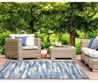 Liora Manne Lush Decor Capri Cloud Indoor/Outdoor Rug Aruba