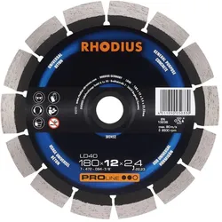 Rhodius, Sägeblatt, Diamanttrennscheibe LD40 Ø 180 x 12,0 x 2,4 x 22,23mm gerade
