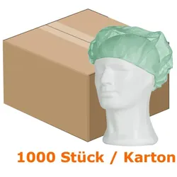 Einweghaube Ampri, Baretthaube Med Comfort grün M latexfrei, Gr. M 1000 Stück/Karton