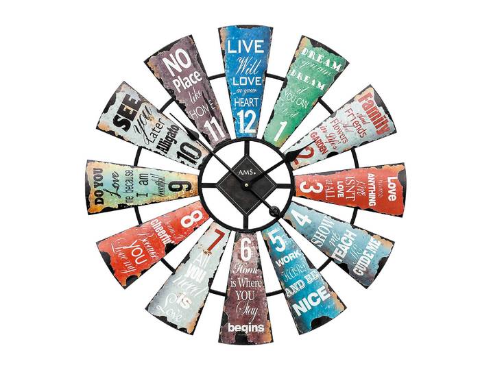 Horloge murale Carara Fer verni Ø 70cm Multicolore