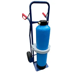 Axis Line Flaschenwagen 2.0 mit Schiebemechanismus für rückenfreundliches Flaschen entleeren für Mischbettharz Flasche 25 Liter