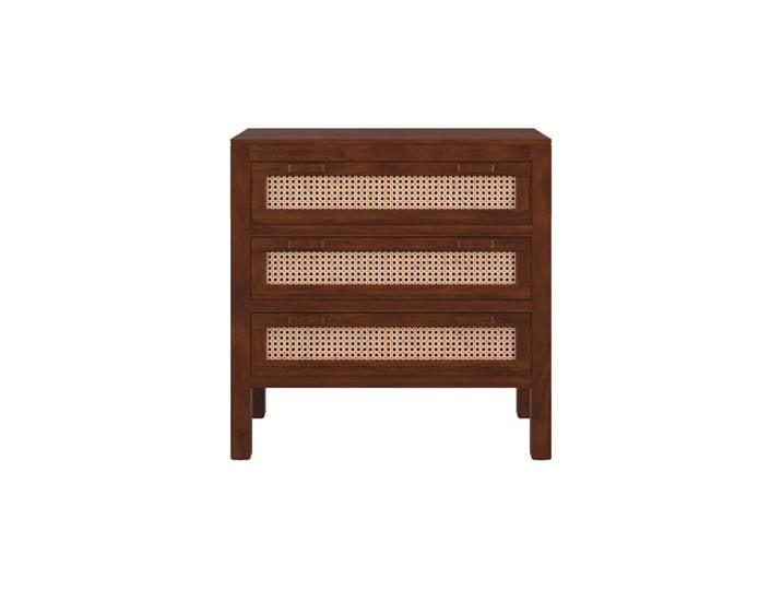 Commode en bois de manguier et cannage