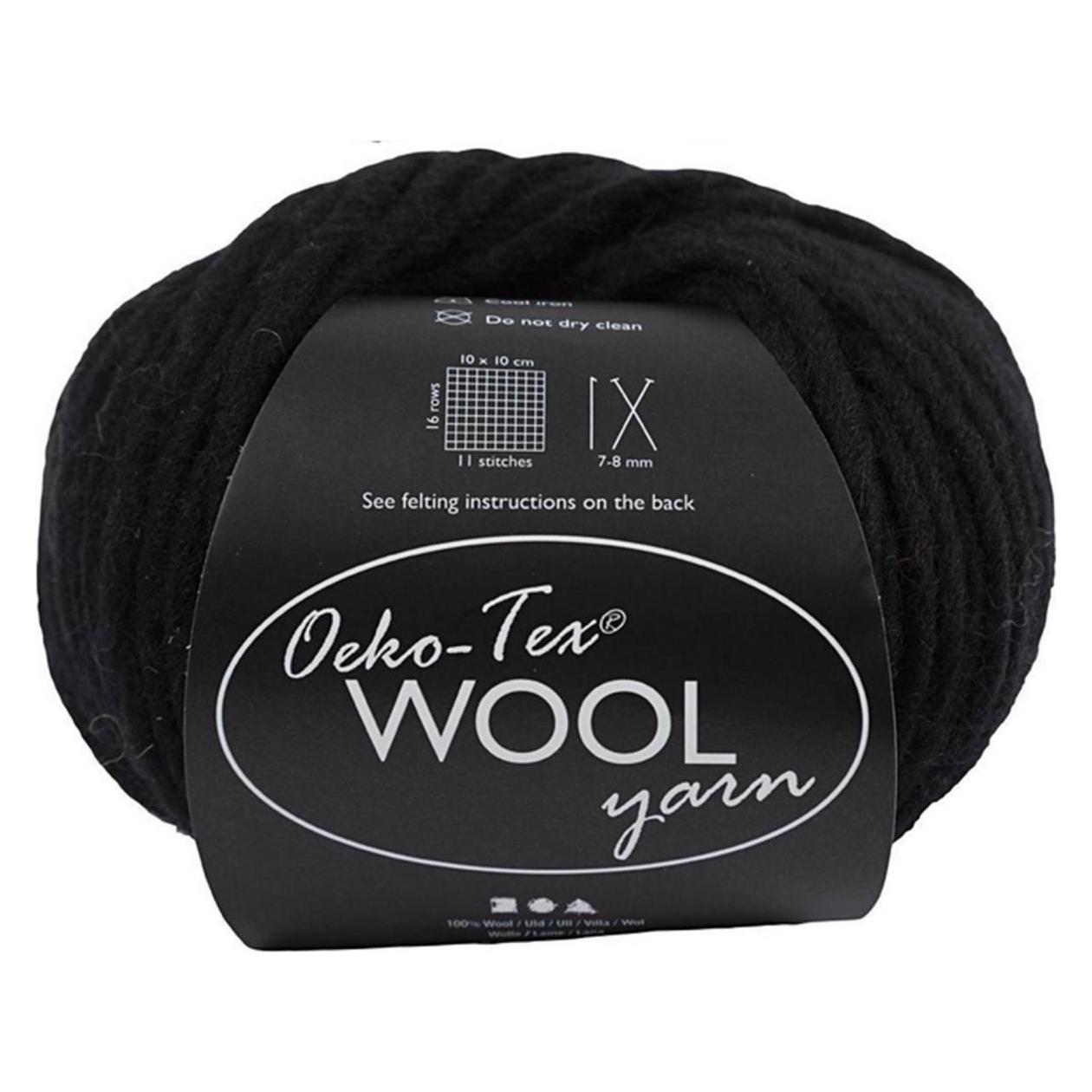 Creativ Company Wolle Oeko-Tex 50 g, Schwarz (50 m) (4824584)