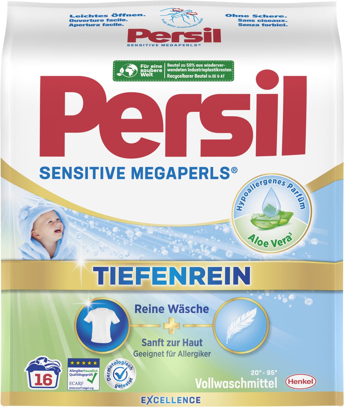 Persil SENSITIVE MEGAPERLS TIEFENREIN Waschmittel frisch 1,04 kg PM16S