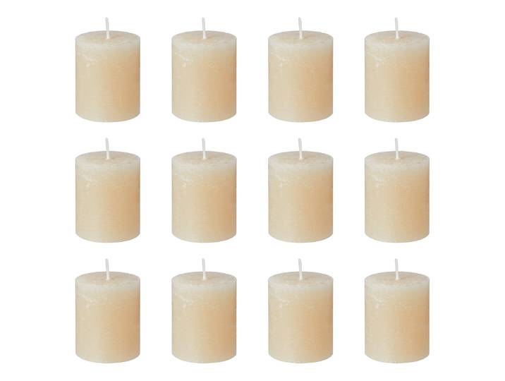 Bougies RUSTIC - lot de 12 8cm Beige