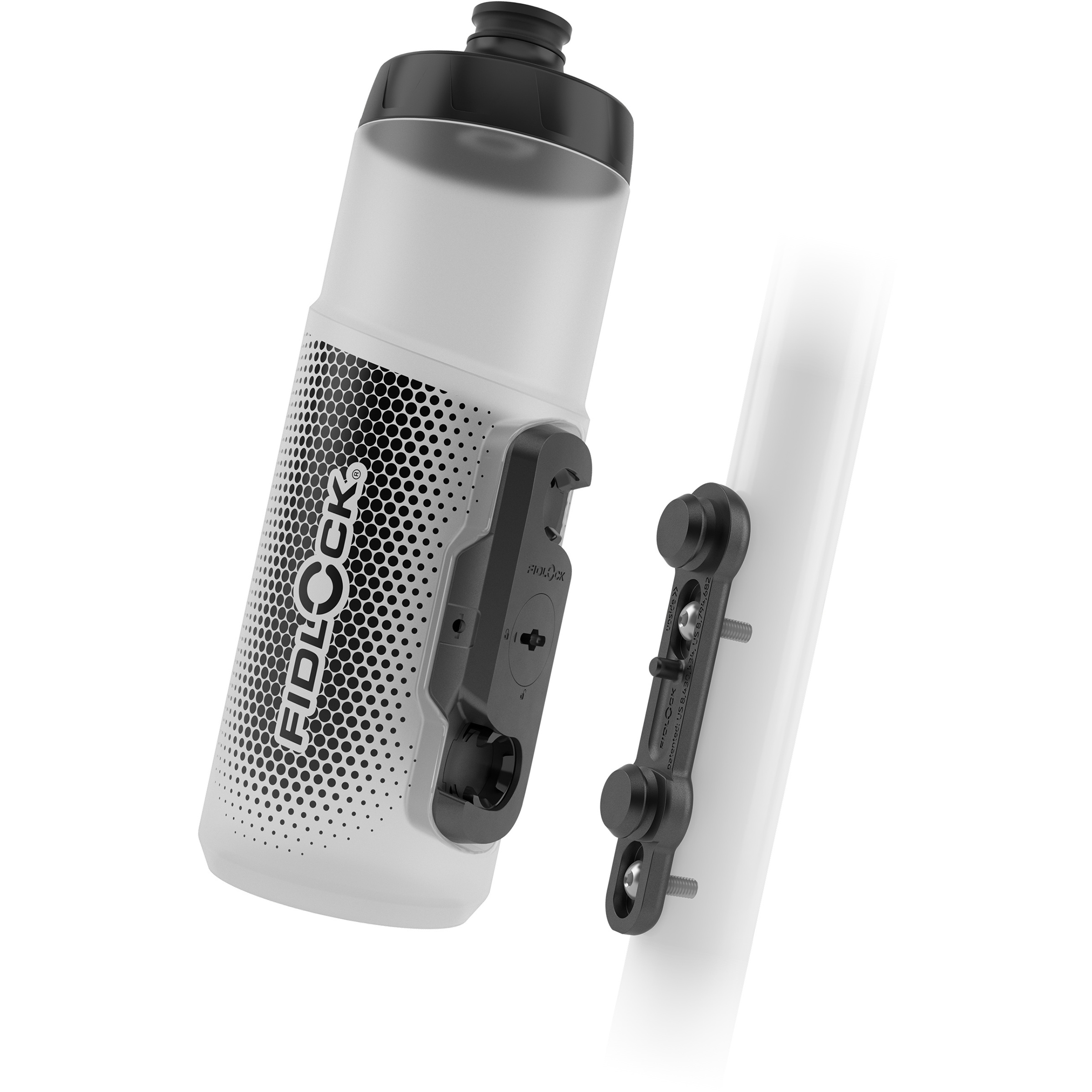 Fidlock Twist Bottle Set 600ml Flasche + Flaschenhalter Trinkflaschen weiss Camping