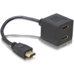 Delock HDMI Adapter HDMI-A Buchse, HDMI-A Stecker 0.2 m Schwarz 65056 vergoldete Steckkontakte HDMI-Kabel