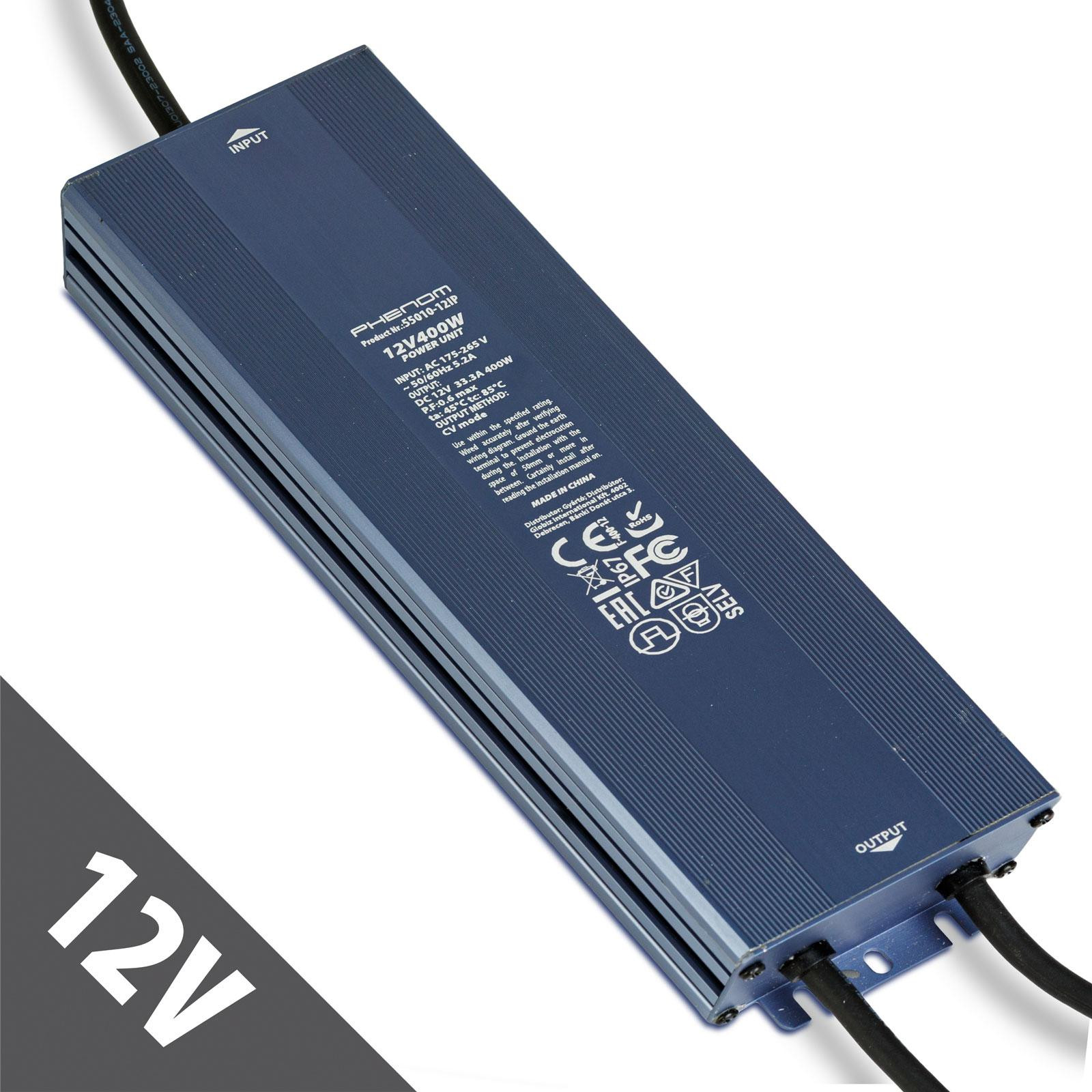 HomeShopXL LED-voeding 12V 400W IP67 waterdicht transformator 33,3A LED-driver voor buitengebruik [55010-12IP]