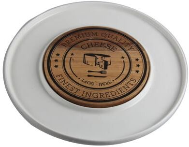 Red Vanilla "Vanilla Slice Round Cheese Serving Plate with Acacia Board 10.25"""