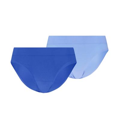 Slip PUMA "PUMA WOMEN 3D KNIT SPORT BRIEFS 2P", Damen, Gr. L, blau, Obermaterial: 87% Polyamid, 13% Elasthan, körpernah, Unterhosen Slip, nahtlose Ränder für eine unsichtbare Passform