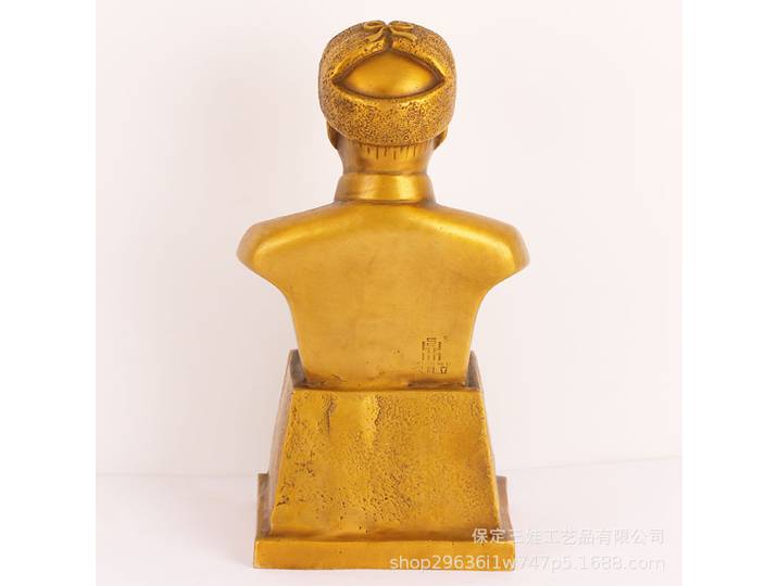 Statue en laiton Lei Feng, demi-longueur, statue de grand homme pour la maison ou le bureau, ornement artisanal