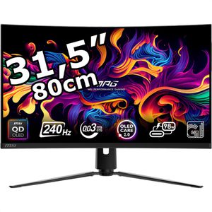 MSI Monitor MPG 321CURXDE QD-OLED, 31,5 Zoll, 4K UHD 3840 x 2160 Pixel, 0,03 ms, 240 Hz, Curved, Gaming