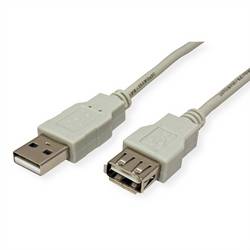 SECOMP STANDARD USB 2.0 Verlängerungskabel, Typ A-A, ST/BU, beige, 1,8 m S3112