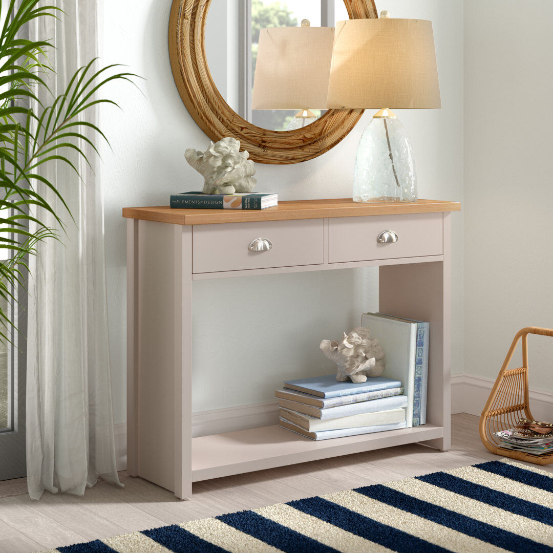 Three Posts Kerry 97cm Console Table Beige/Matt Grey 76cm H X 97cm W X 35cm D