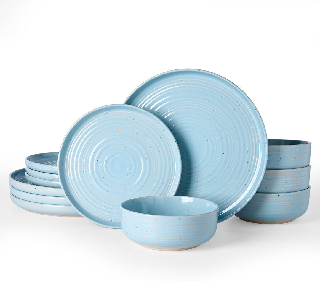Latitude Run Stoneware Dinnerware Set Piece - Service for 4 Ice Blue