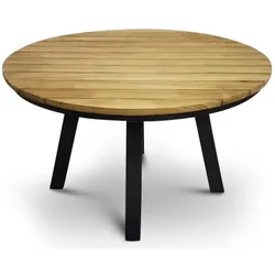 Clemento, Gartentisch + Balkontisch, Dundee Gartentisch Ø130 cm Rund Aluminium/Teak Anthrazit