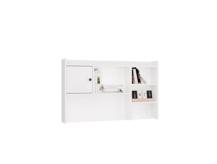 Rallonge de bureau 120 cm BLANCHE Bibliothèque à 1 porte pour documents