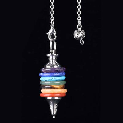 Healing 7 Chakra Pendulum, Real Natural Stone Crystals For Dowsing, Divination, And Wicca Practices, Quartz Pendulo Healing 7 Chakra Pendulum, Real Natural Stone Crystals For Dowsing, Divination, And Wicca Practices, Quartz Pendulo