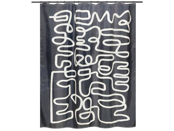 Spirella Duschvorhang Chiara, Mehrfarbig, Graphik, 180x200 cm, antibakteriell, wasserundurchlässig, wasserabweisend, Heimtextilien, Badtextilien, Duschvorhänge