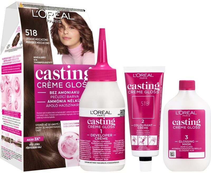 L’Oréal Paris Casting Creme Gloss coloration cheveux teinte 518 Hazelnut Macchiato 1 pcs