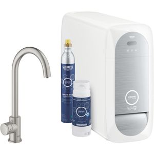 GROHE Untertisch-Wasserfilter Blue Home Mono Starter Kit, mit Armatur, Filterkartusche & CO2-Kartusche, mit 3 Funktionen