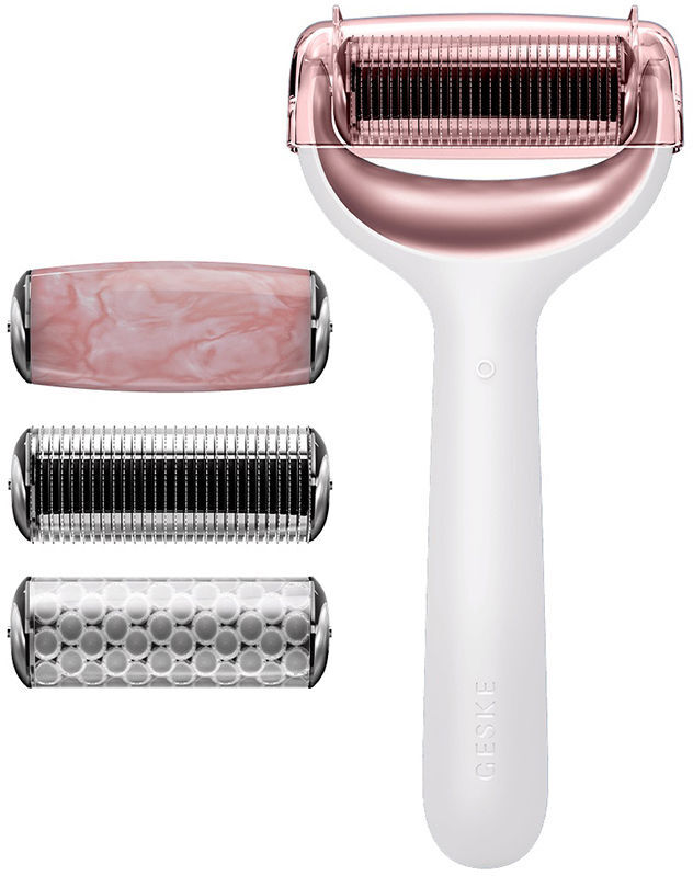 Geske Rouleau facial et corporel Guidé Smart App avec micro-aiguilles 9 en 1 #blanc