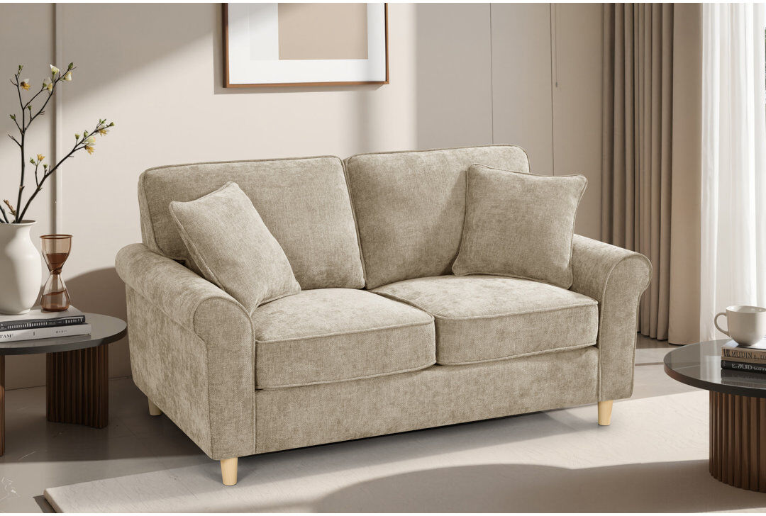 Mercer41 Howland Chenille Sofa Beige 2
