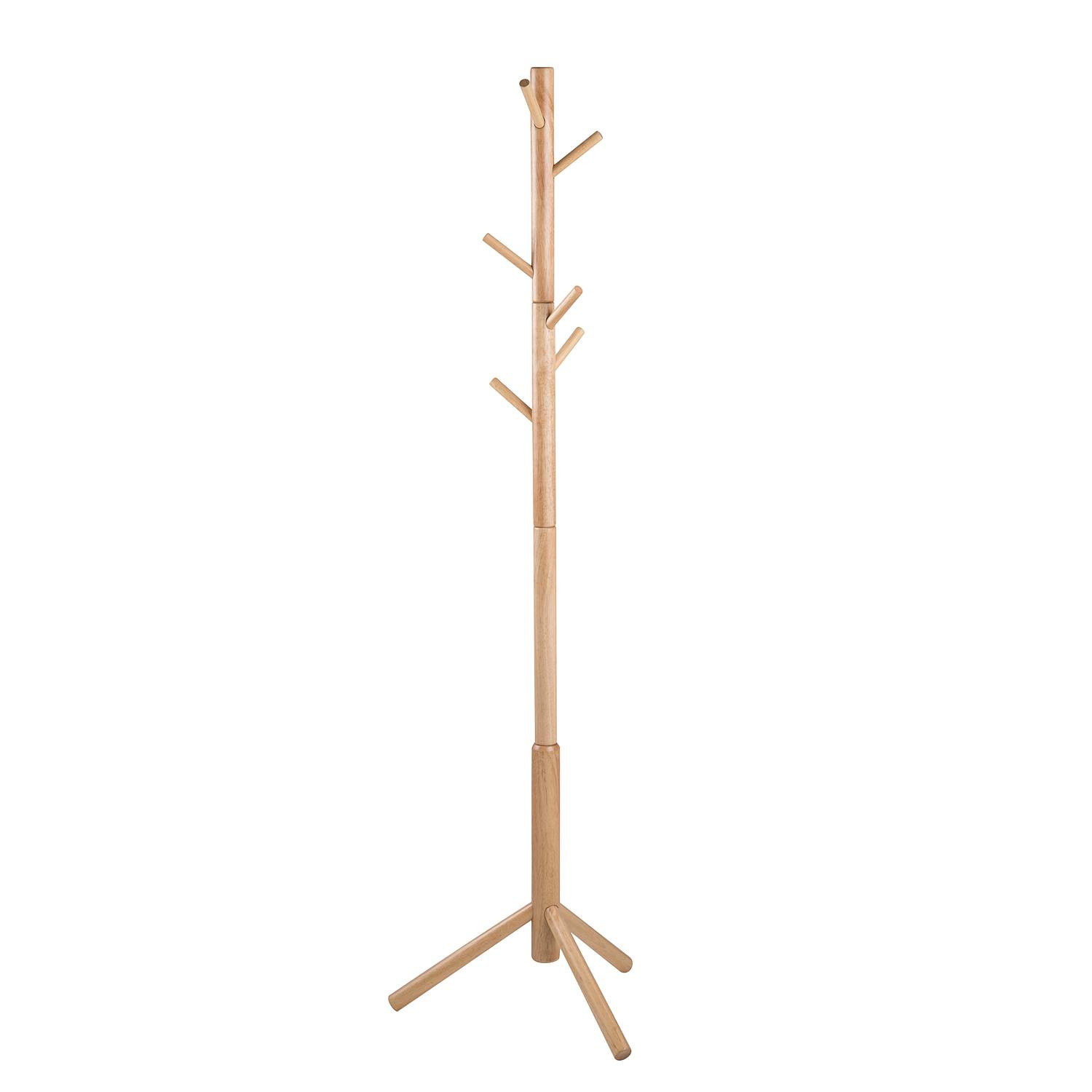 home24 Kapstokstandaard Vind bruin/rubberboom B/D/H: 51 x 45 x 176 cm