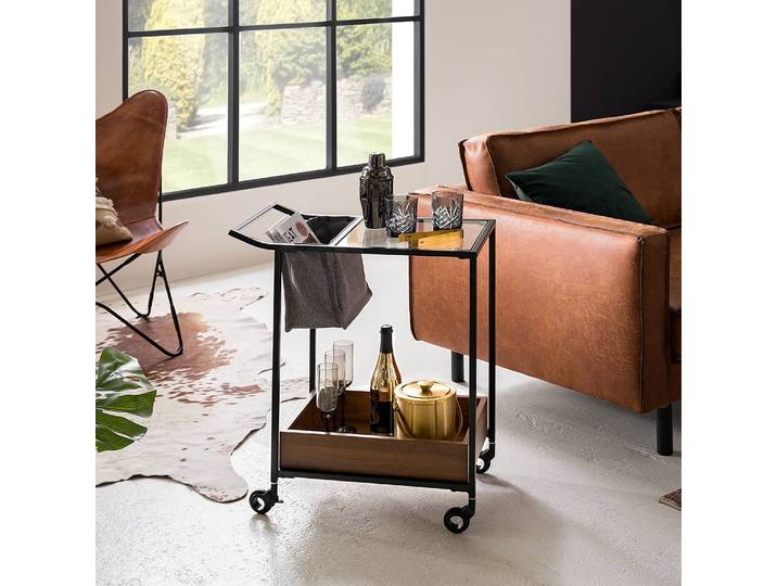 Desserte Donard 58 x 70 x 35cm Marron/Noir/Gris/Noyer