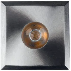 HEITRONIC LED Einbaustrahler AUSTIN, Eckig, 6W 2700K 450lm 35°, Aluminium gebürstet HEI-23376
