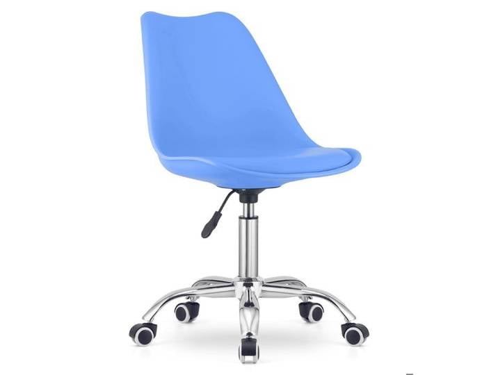 Chaise de bureau rotatif - Fauteuil pivotant de bureau - Chaise à roulettes - Design moderne - Hauteur 47-58 cm - Bleu