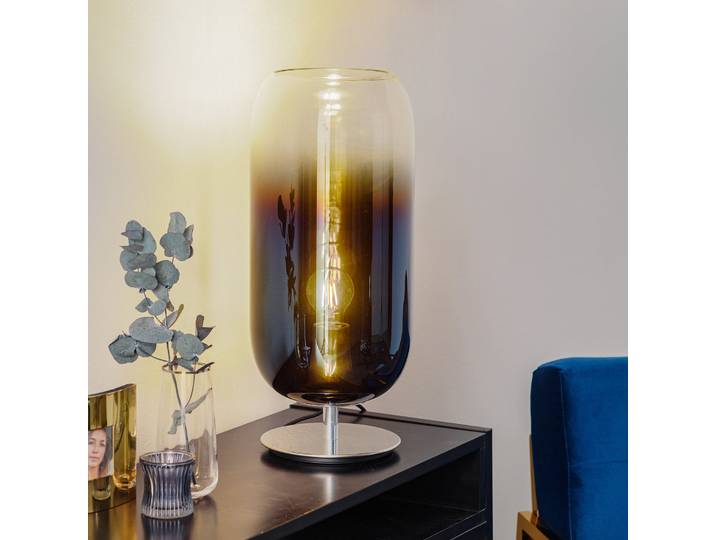 Gople Tischleuchte Blue Sapphire - Artemide - Wohnzimmer - Design - Glas - Mit Schirm