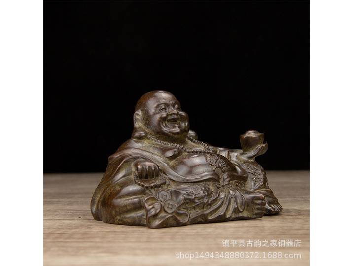 Figurine de Bouddha Maitreya en laiton, décoration de bureau, salon, maison, ornement de bureau, artisanat