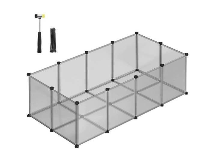Heimtiergehege, Grau, Kunststoff, 143x46x73 cm, Freizeit & Co, Tierbedarf, Tierzubehör