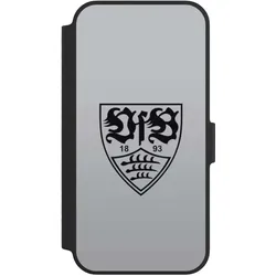 Nivocase Klapphülle für Apple iPhone 14 Handyhülle aus Kunst Leder NIVOflip schwarz Logo Offizielles (Apple iPhone 14), Smartphone Hülle, Schwarz