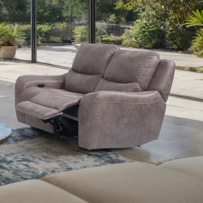 Furniture of America Evelio Modern Oversized Power Recline Loveseat with USB Ports