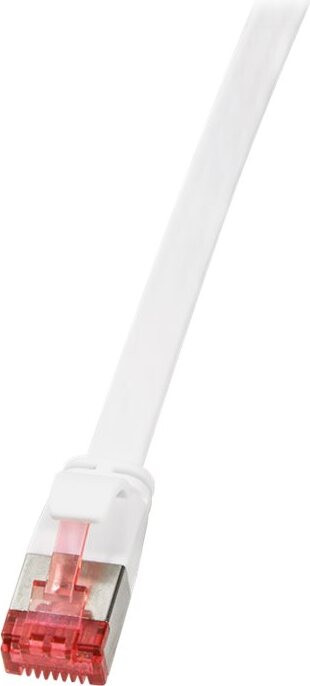 LogiLink CAT 6A SlimLine platte netwerkkabel, afgeschermd (PIMF), wit, 10 meter