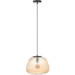 Brilliant, Pendelleuchte, Kaizen Pendelleuchte 35cm amber-bernstein/schwarz matt (E27)