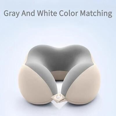 Inspired Finds Ergonomic U Shaped Memory Foam Neck Pillow For Travel Office And Airplane Support light Grey