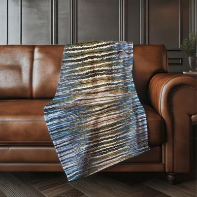 Addison Rugs Premium Machine Washable Modern Prints Sherpa Throw Blanket
