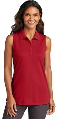 Port Authority LK110SV Women's Dry Zone UV Micro-Mesh Sleeveless Polo Shirt in Rich Red size 4XL   Polyester