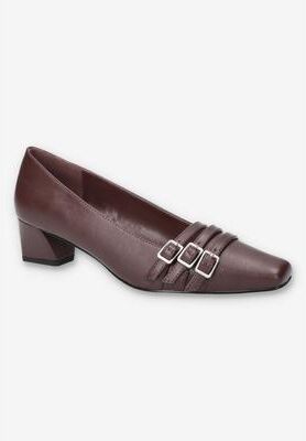 Women's Enya Sqaure Toe Pump by Easy Street in Burgundy (Size 8 M)