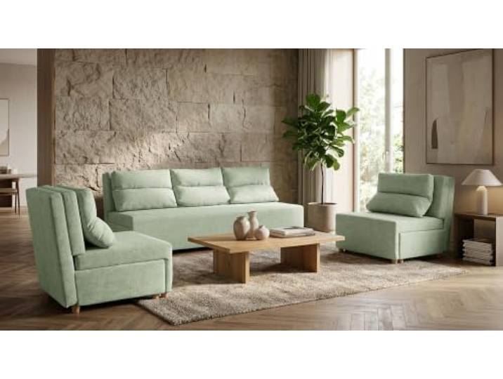 Family Meble Kimo Sitzgruppe, Sofa und 2 Sessel – Mint – 12