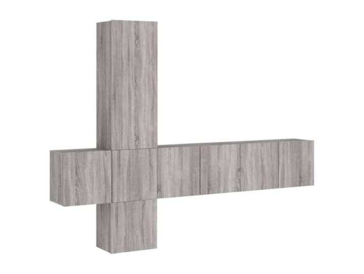 GKHPYURE TV-Möbel zur Wandmontage, 5 Stück, Sonoma-Grau, Holz 5-teiliges Set, 3 verschiedene Größen, Wandmontage, großer Stauraum, vielseitiges Design